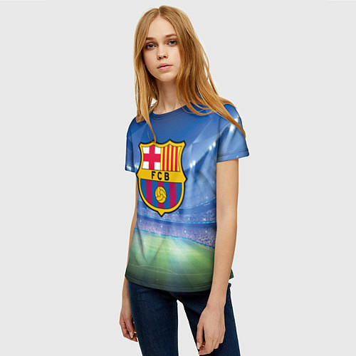 Женская футболка FC Barcelona / 3D-принт – фото 3
