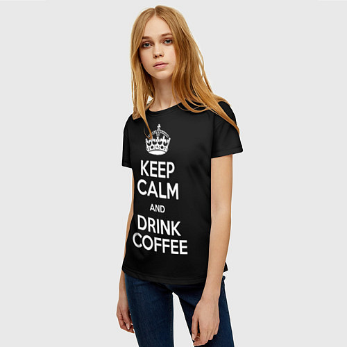 Женская футболка Пей кофе / 3D-принт – фото 3