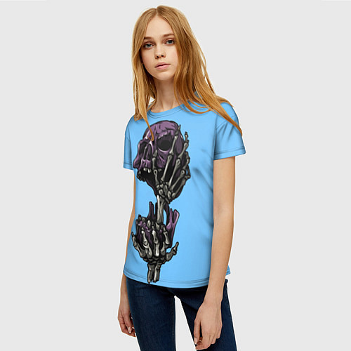 Женская футболка Brutal Skull / 3D-принт – фото 3