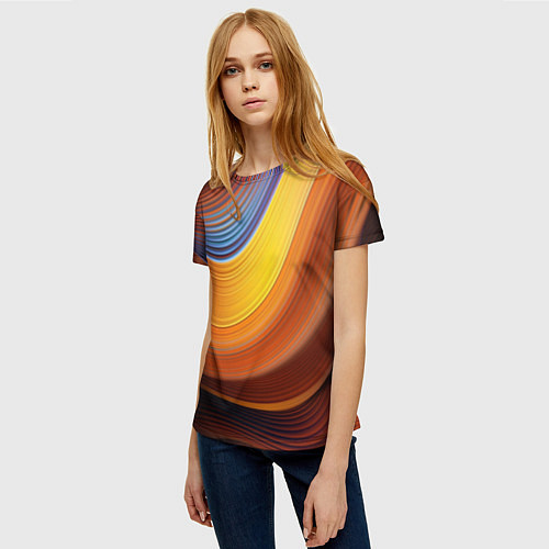 Женская футболка Плавные Линии / 3D-принт – фото 3