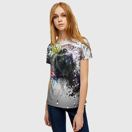 Женская футболка Бурый медведь / 3D-принт – фото 3