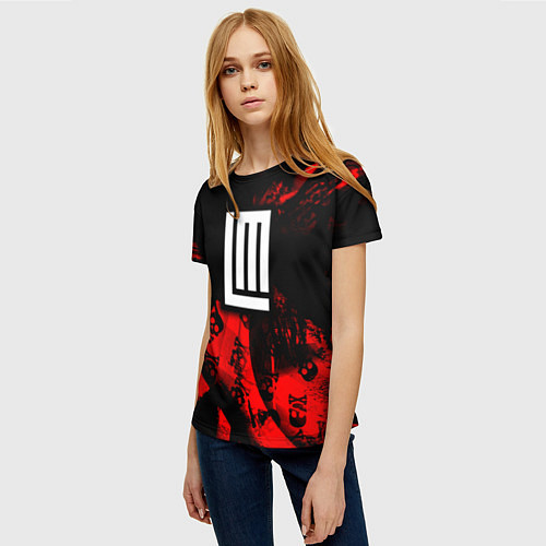 Женская футболка Lindemann / 3D-принт – фото 3