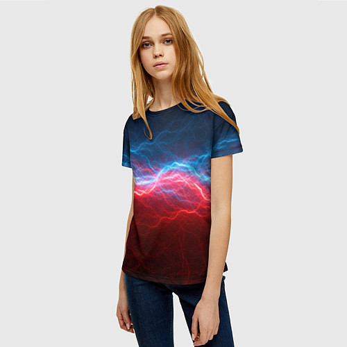 Женская футболка Огонь и лёд / 3D-принт – фото 3