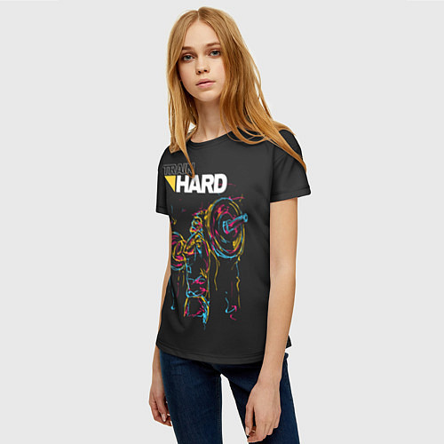 Женская футболка Train hard / 3D-принт – фото 3