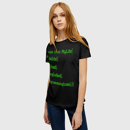 Женская футболка Жизнь программиста / 3D-принт – фото 3