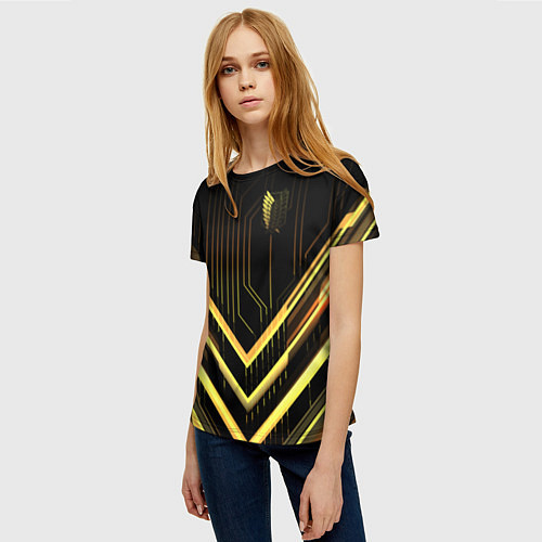 Женская футболка Атака Титанов / 3D-принт – фото 3