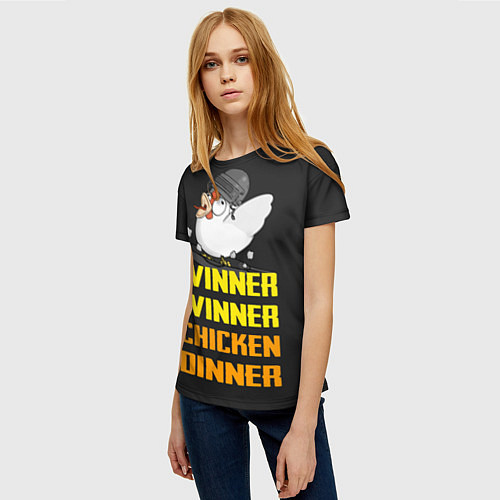 Женская футболка Winner Chicken Dinner / 3D-принт – фото 3