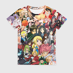 Футболка женская Аниме коллаж, цвет: 3D-принт