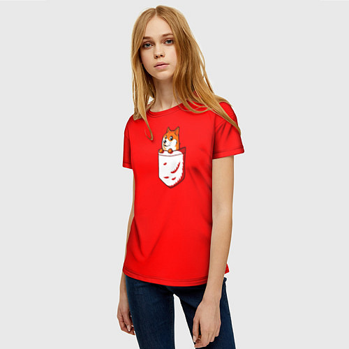 Женская футболка Карманный Doge / 3D-принт – фото 3