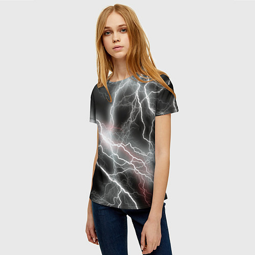 Женская футболка Молния / 3D-принт – фото 3