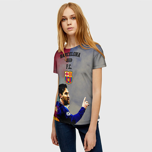 Женская футболка Messi / 3D-принт – фото 3