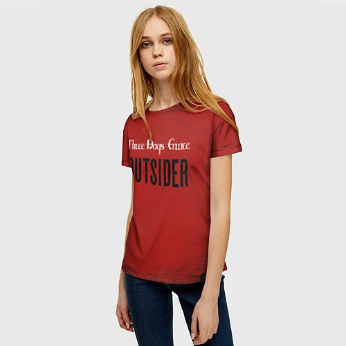 Женская футболка Three days grace Outsider / 3D-принт – фото 3
