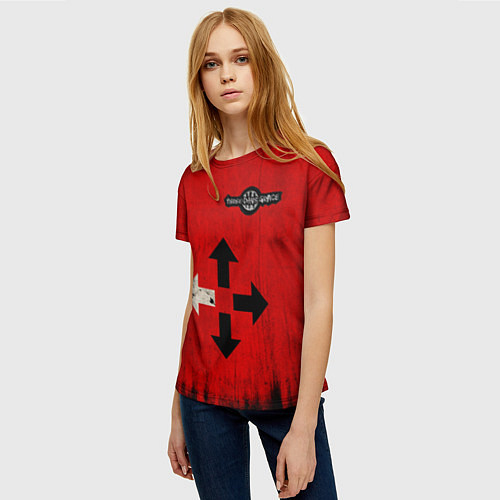 Женская футболка THREE DAYS GRACE RED / 3D-принт – фото 3