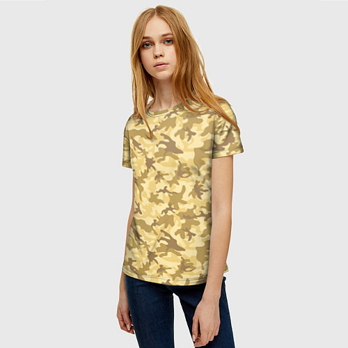 Женская футболка Камуфляж: пустынный / 3D-принт – фото 3