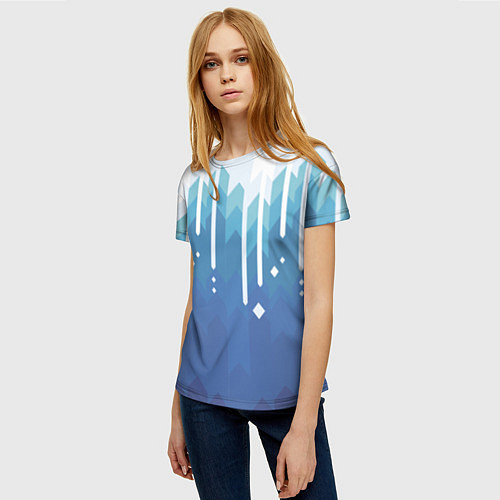 Женская футболка Пиксельные сливки / 3D-принт – фото 3