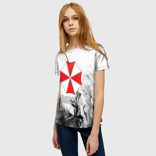 Женская футболка UMBRELLA CORP / 3D-принт – фото 3