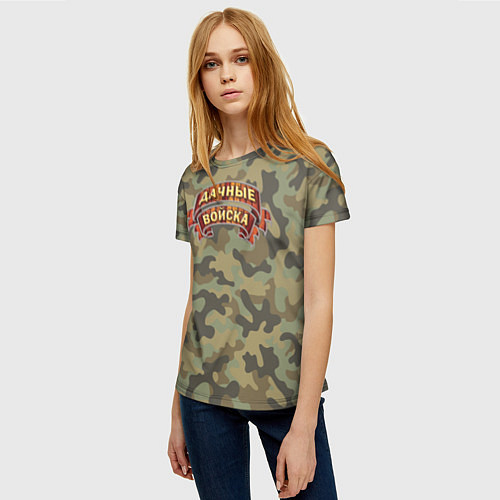 Женская футболка Дачные Войска - камуфляж / 3D-принт – фото 3