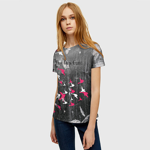 Женская футболка Three Days Grace art / 3D-принт – фото 3