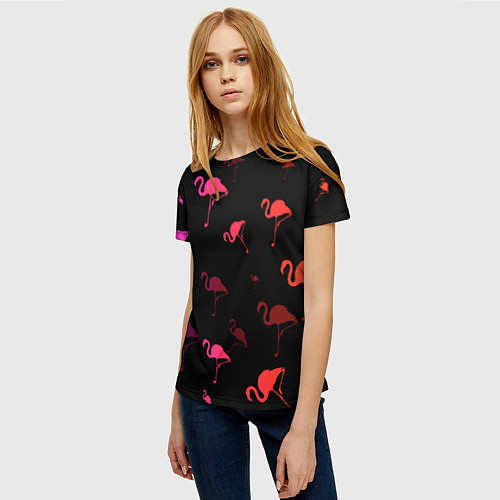 Женская футболка Фламинго / 3D-принт – фото 3