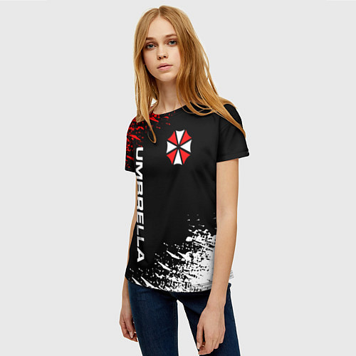 Женская футболка UMBRELLA CORPORATION / 3D-принт – фото 3
