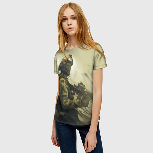 Женская футболка Военный / 3D-принт – фото 3