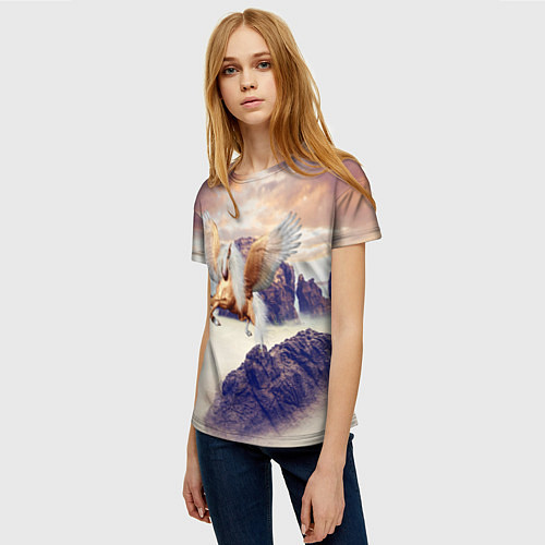 Женская футболка Sea Sunset Horse / 3D-принт – фото 3