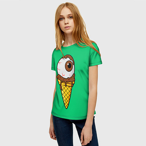 Женская футболка Мороженое с глазом / 3D-принт – фото 3
