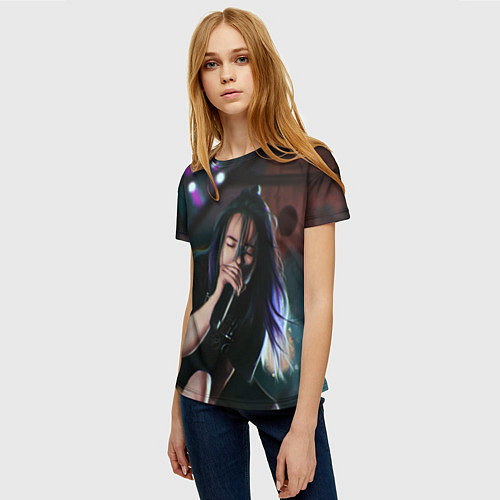 Женская футболка МУЗЫКА БИЛЛИ / 3D-принт – фото 3