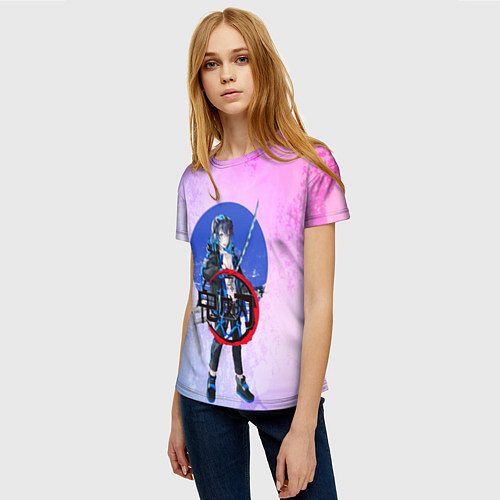 Женская футболка Клинок рассекающий демонов / 3D-принт – фото 3