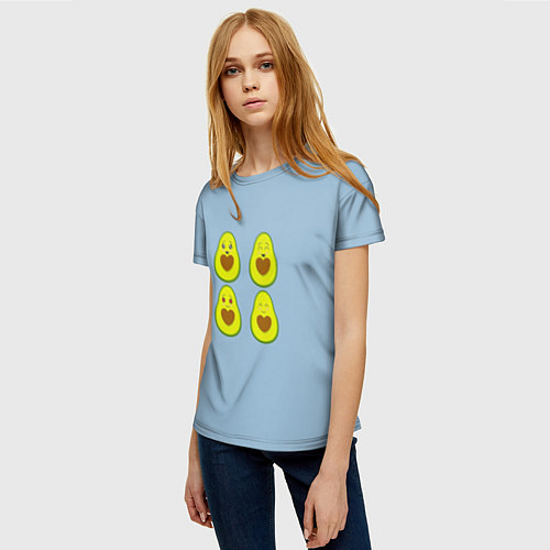 Женская футболка Авокадо / 3D-принт – фото 3