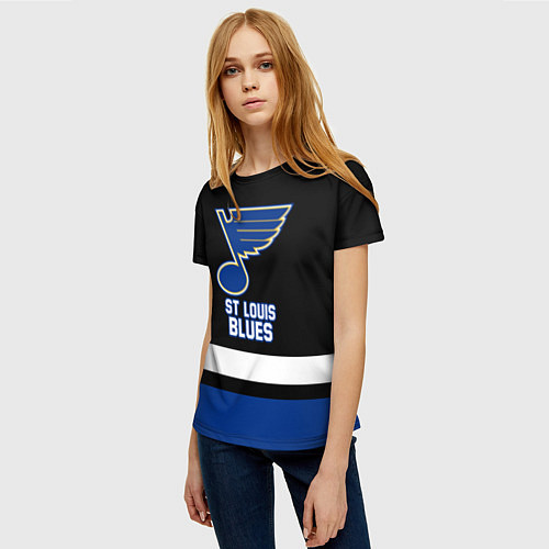 Женская футболка Сент-Луис Блюз / 3D-принт – фото 3