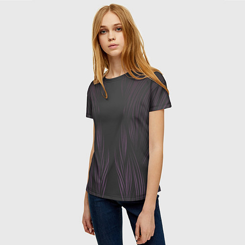 Женская футболка Фиолетовое пламя / 3D-принт – фото 3