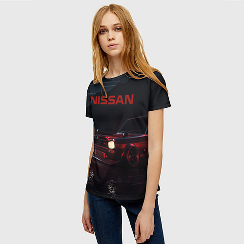 Женская футболка NISSAN / 3D-принт – фото 3