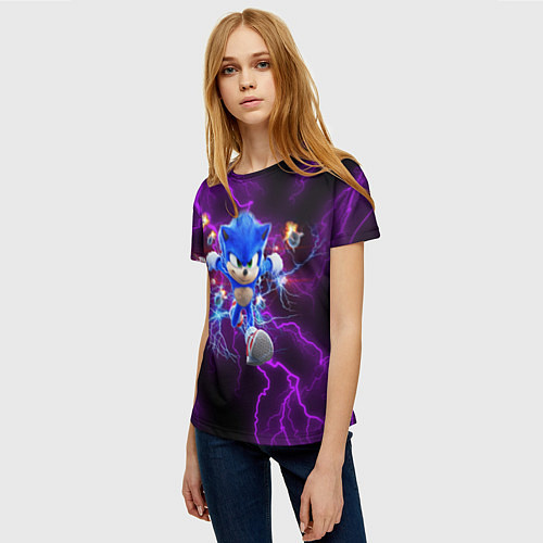 Женская футболка SONIC / 3D-принт – фото 3