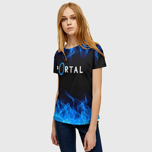 Женская футболка PORTAL / 3D-принт – фото 3