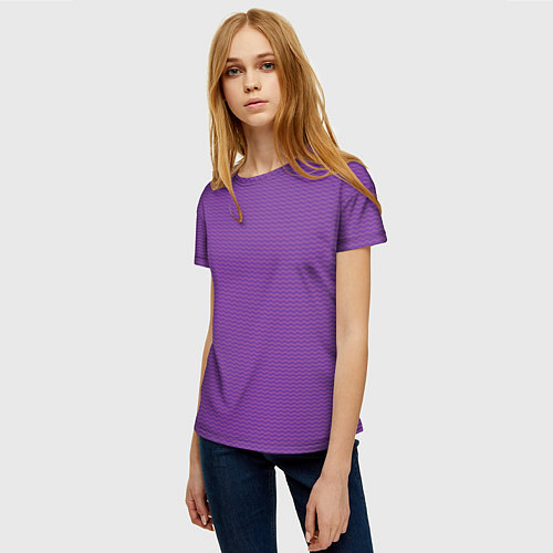 Женская футболка Фиолетовая волна / 3D-принт – фото 3