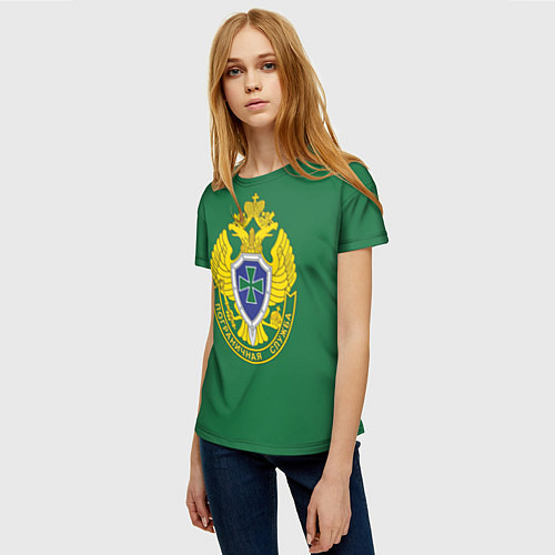 Женская футболка Пограничная служба зеленый / 3D-принт – фото 3
