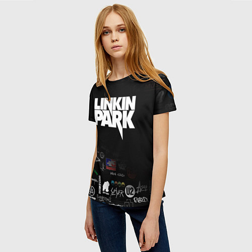 Женская футболка LINKIN PARK / 3D-принт – фото 3