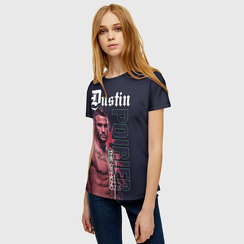 Женская футболка Dustin Poirier / 3D-принт – фото 3