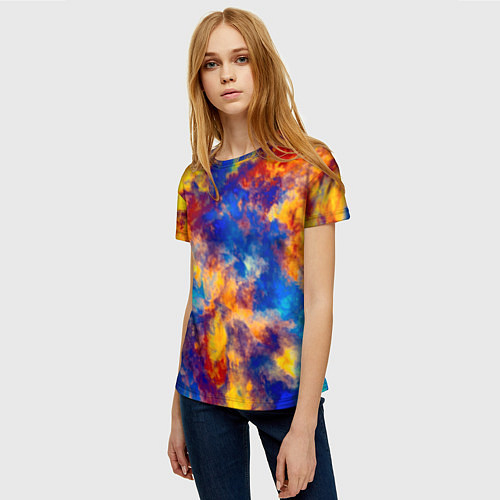 Женская футболка Огненно-синий полутон / 3D-принт – фото 3