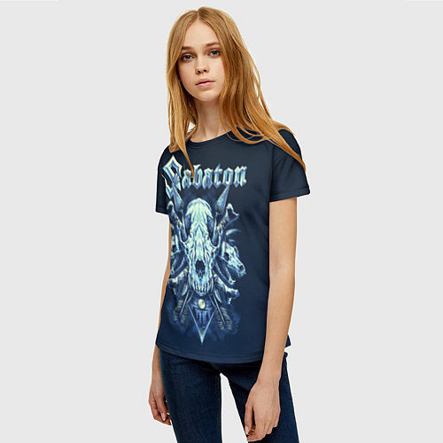 Женская футболка Skull Sabaton / 3D-принт – фото 3