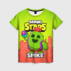 Футболка женская BRAWL STARS SPIKE, цвет: 3D-принт