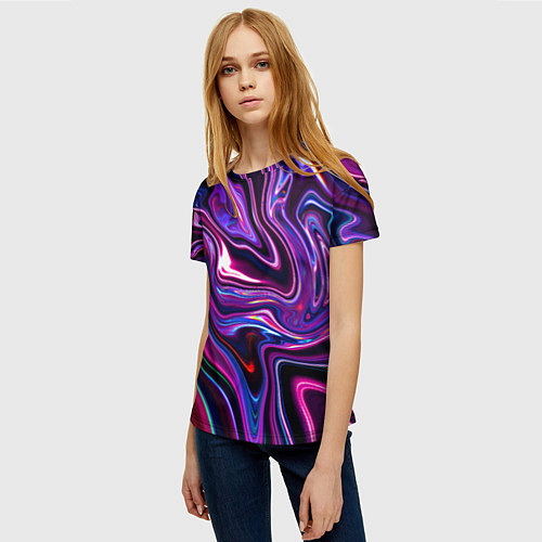 Женская футболка Abstract Fluid / 3D-принт – фото 3