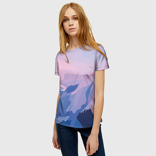 Женская футболка Горы / 3D-принт – фото 3