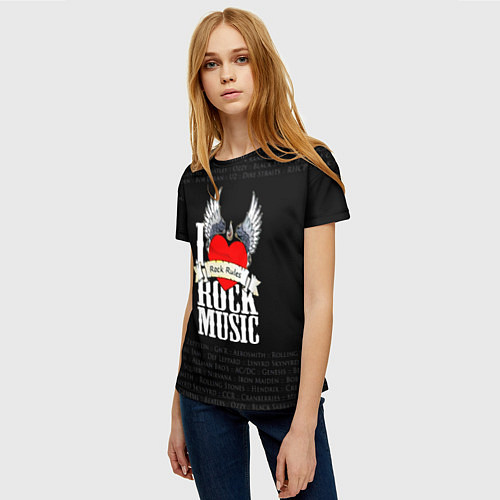 Женская футболка ROCK / 3D-принт – фото 3