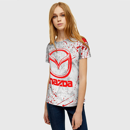 Женская футболка MAZDA RED LOGO / 3D-принт – фото 3