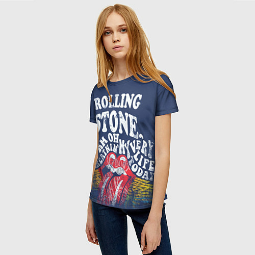 Женская футболка Rolling Stone / 3D-принт – фото 3
