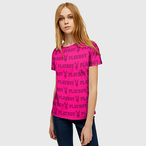 Женская футболка PLAYBOY / 3D-принт – фото 3