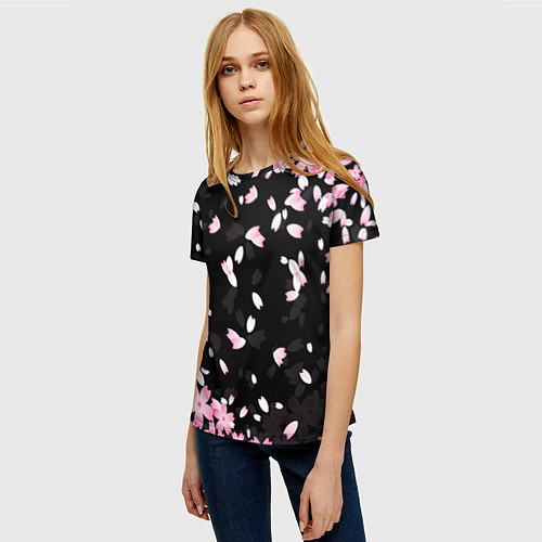 Женская футболка САКУРА / 3D-принт – фото 3