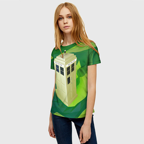 Женская футболка CRAZY TARDIS / 3D-принт – фото 3